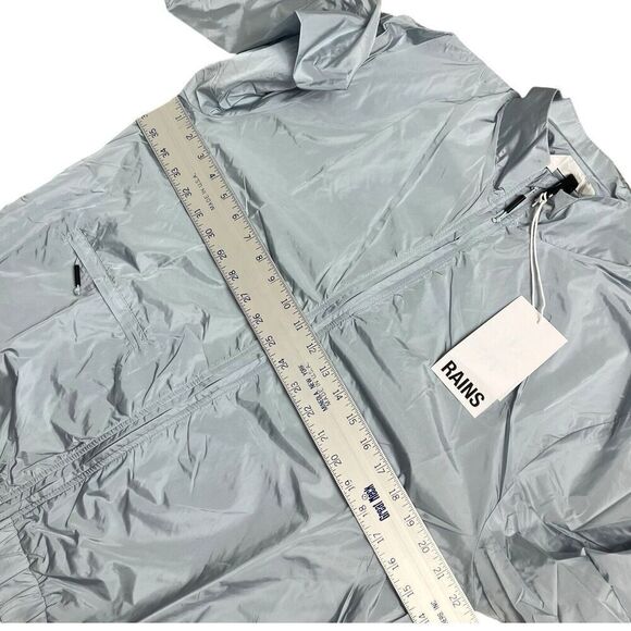 RAINS‎ Track Jacket WMNS M Blue Lightweight Sky 18900 Interior Pockets Nylon Zip - Picture 5 of 13